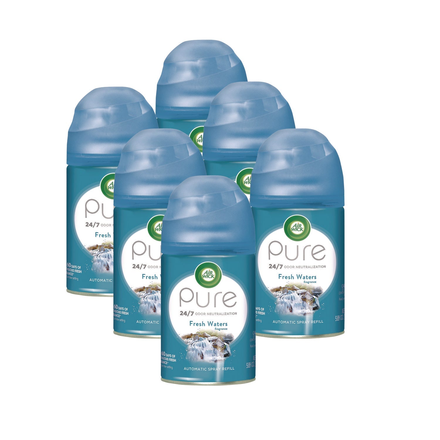 Air Wick® Freshmatic Ultra Automatic Spray Refill, Fresh Waters, 5.89 Oz Aerosol Spray, 6/carton