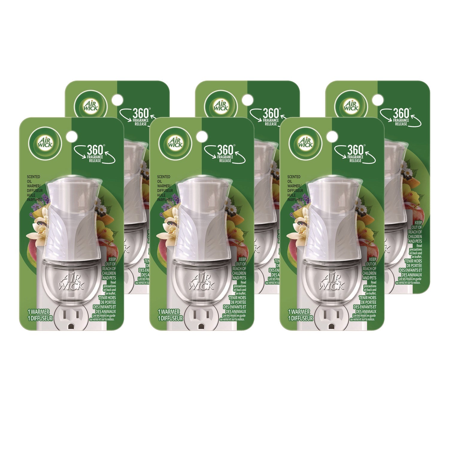 Air Wick® Scented Oil Warmer, 1.75" x 2.69" x 3.63", White, 6/Carton