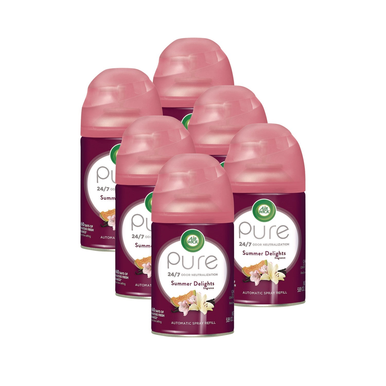 Air Wick® Freshmatic Life Scents Ultra Refill, Summer Delights, 5.89 Oz Aerosol Spray, 6/carton