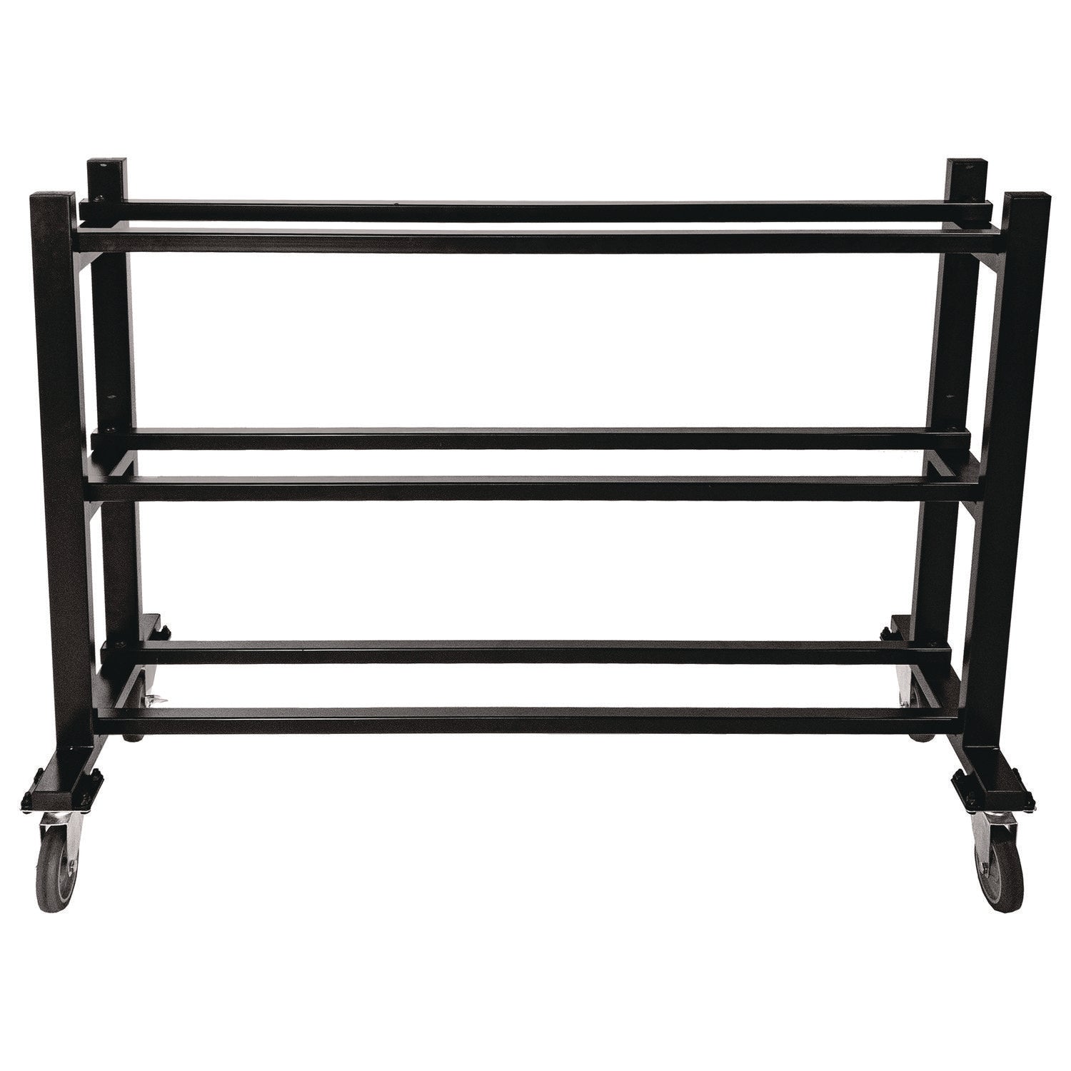 Champion Sports Deluxe Heavy-Duty Basketball Cart, Metal, 220 lb Capacity, 16 x 50.75 x 34.75, Black