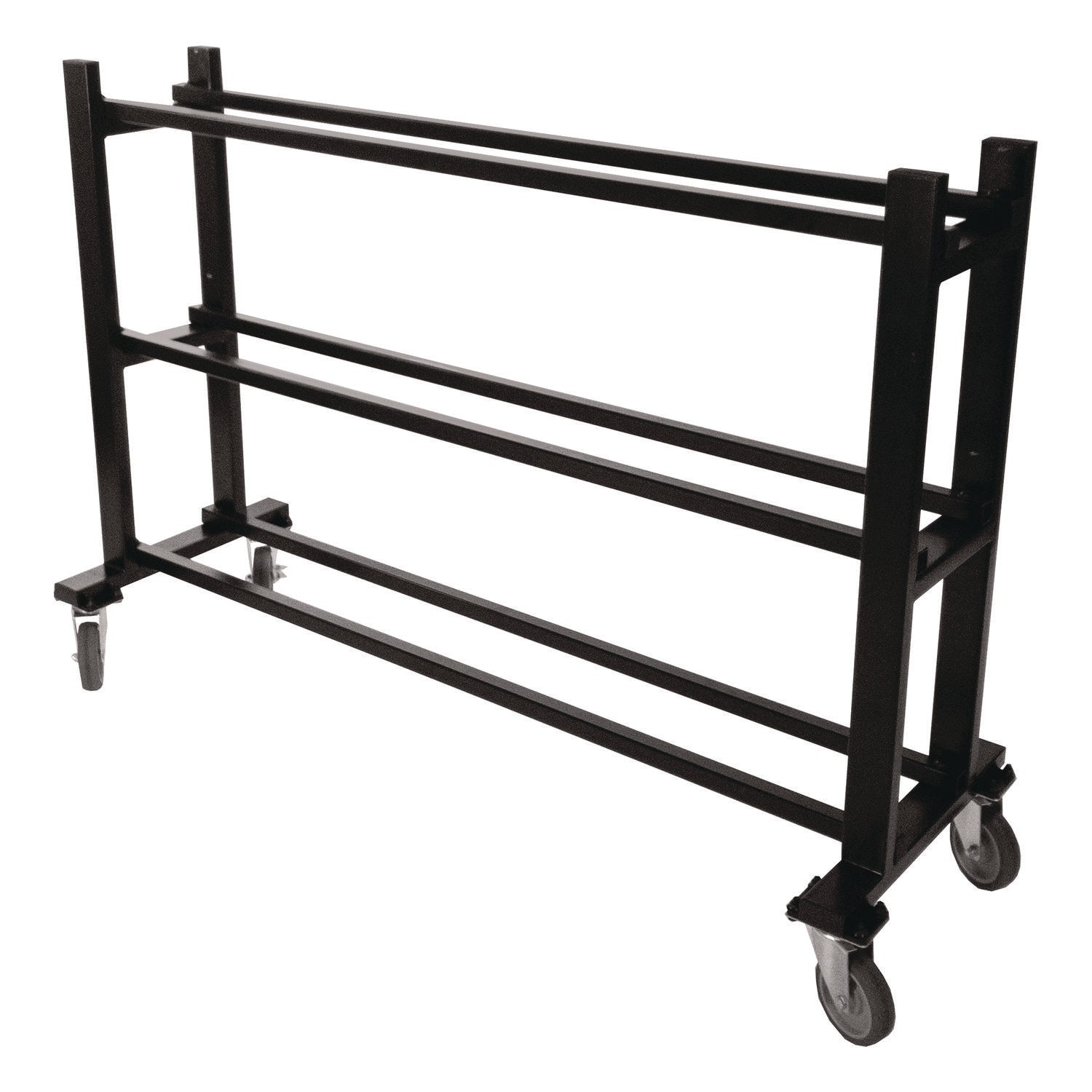 Champion Sports Deluxe Heavy-Duty Basketball Cart, Metal, 220 lb Capacity, 16 x 50.75 x 34.75, Black