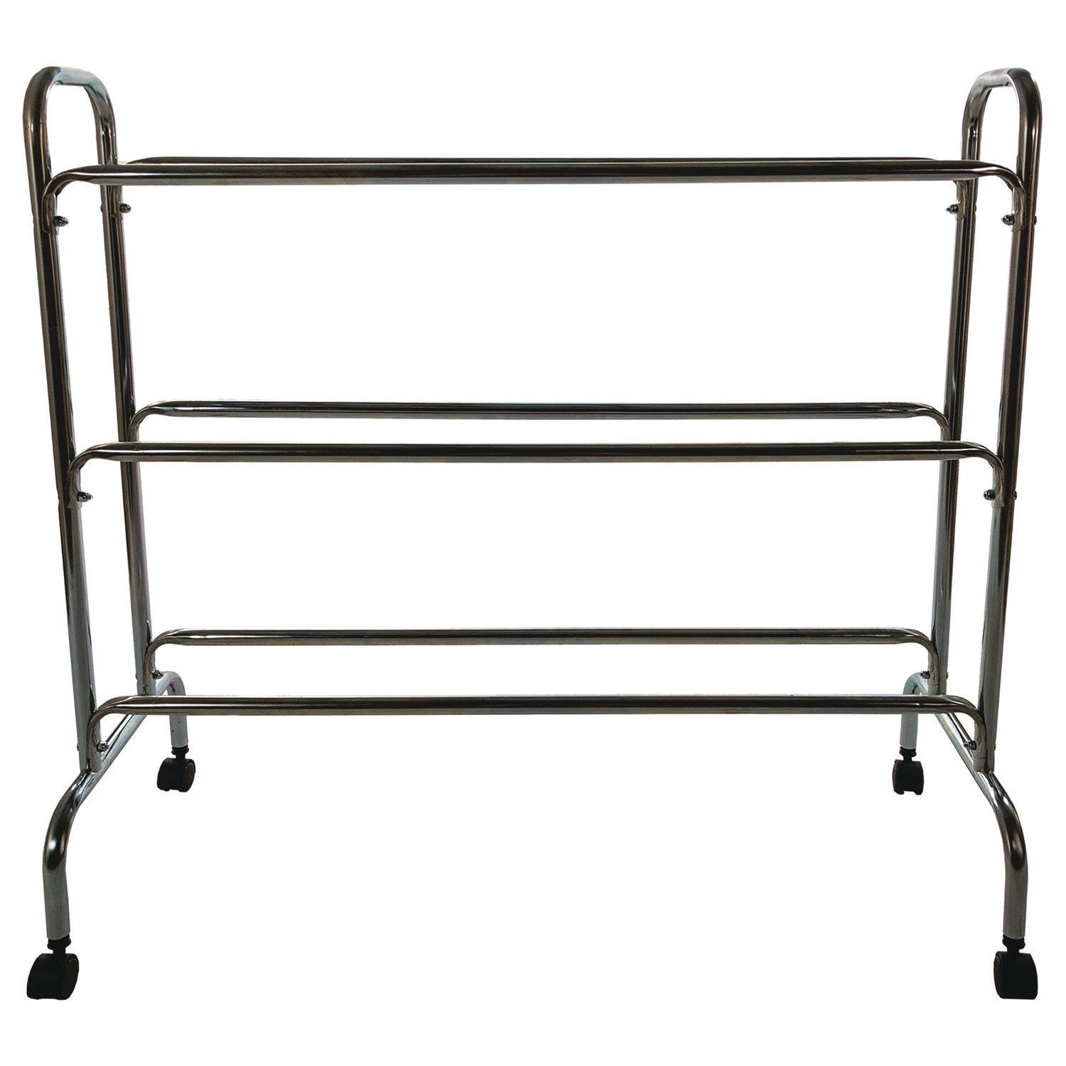 Champion Sports Powder-Coated Ball Cart, Metal, 132 lb Capacity, 17 x 41 x 41, Silver