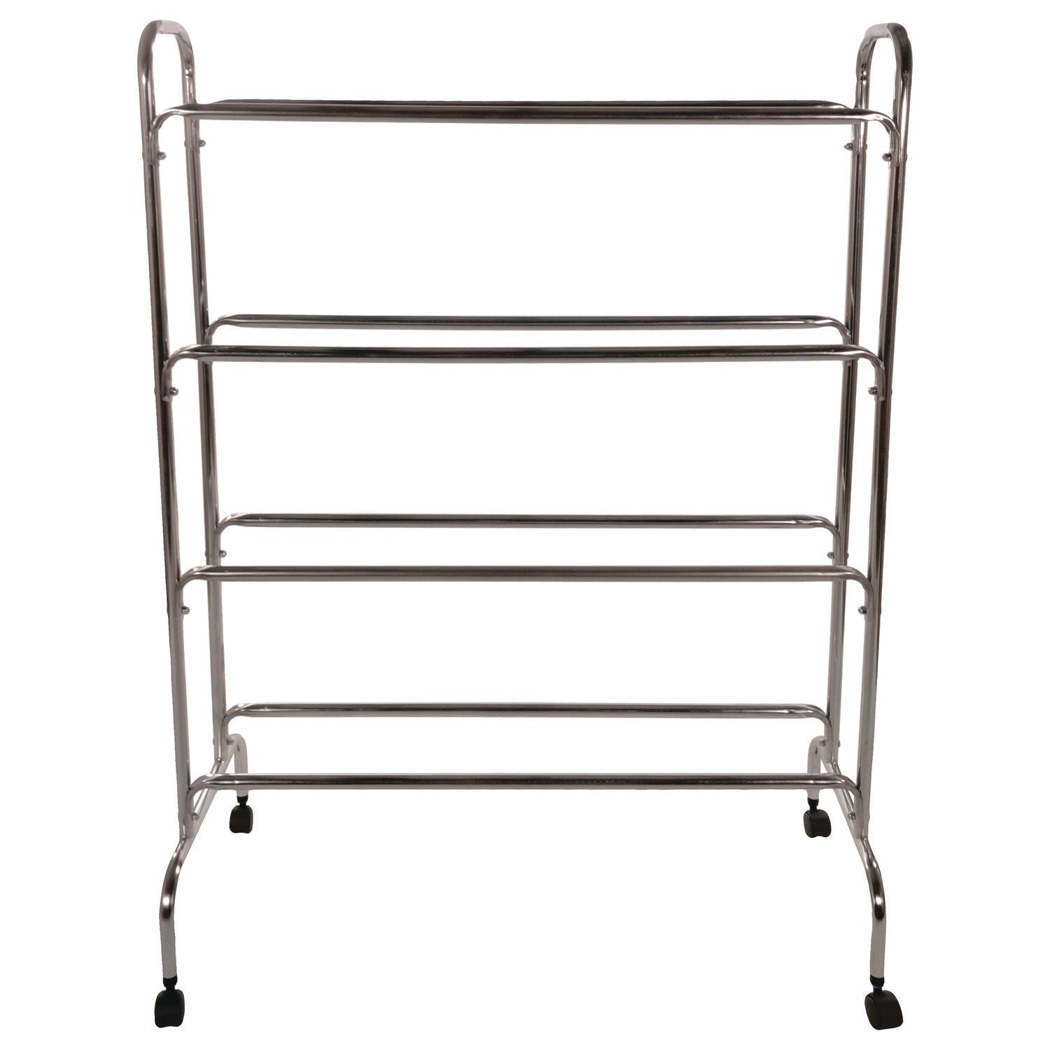Champion Sports Powder-Coated Ball Cart, Metal, 132 lb Capacity, 17 x 41 x 53, Silver