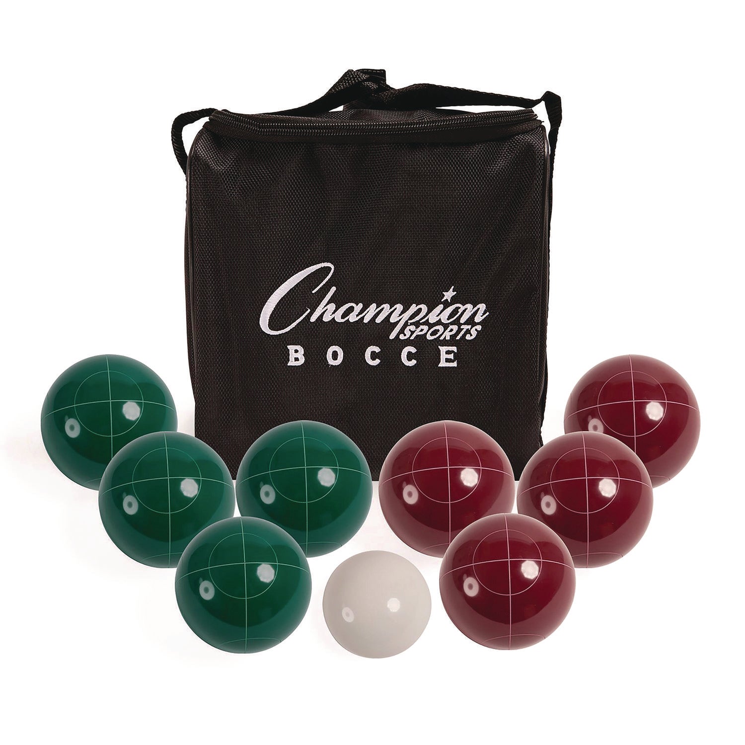 Champion Sports Deluxe Bocce Tournament Set, 4.25" dia Balls, Assorted Colors