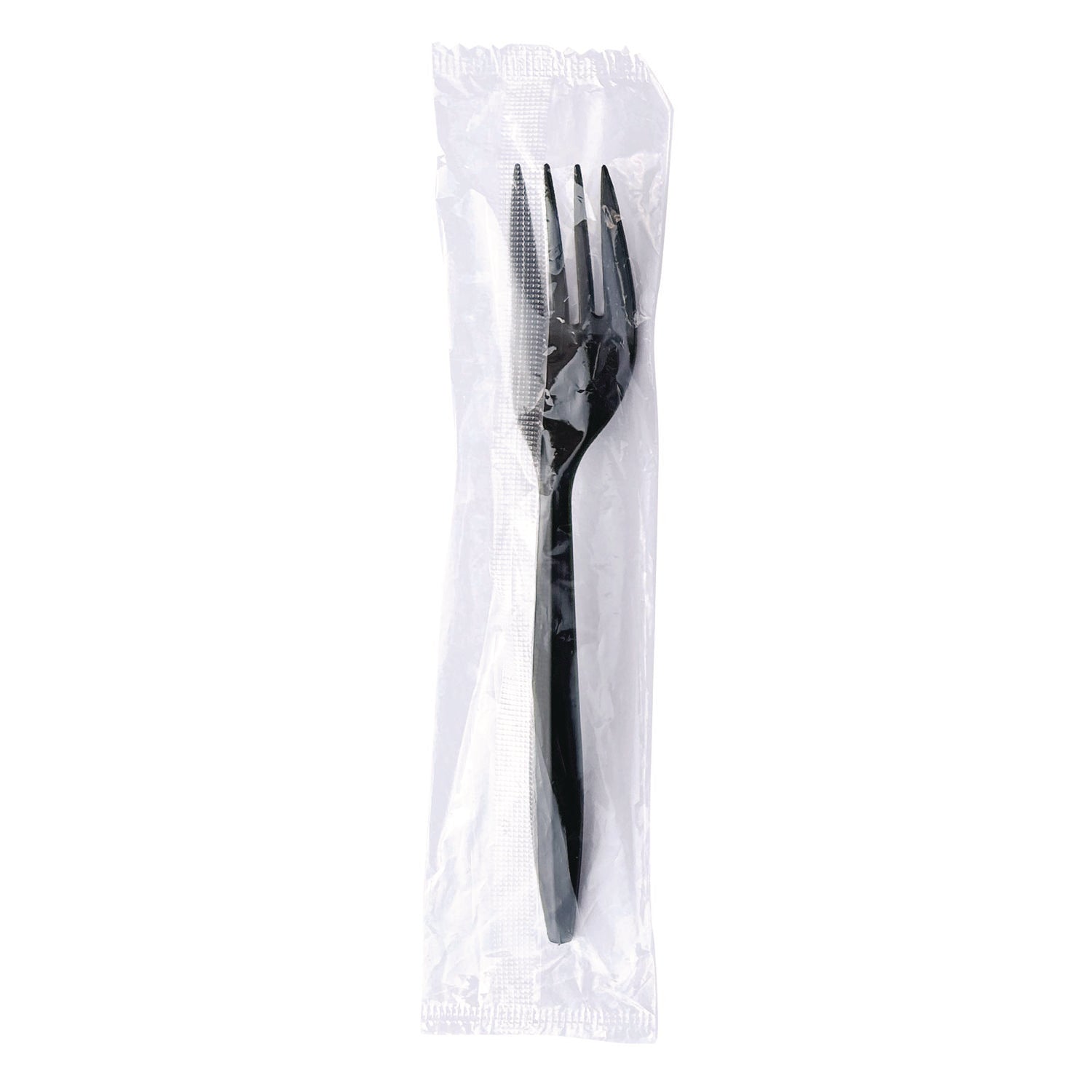 Boardwalk® Mediumweight Wrapped Polypropylene Cutlery, Fork, Plastic, Black, 1,000/Carton