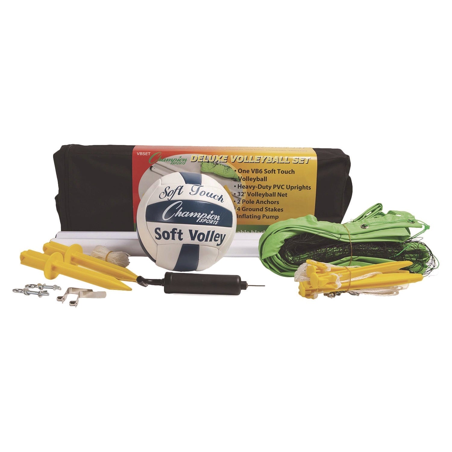Champion Sports Deluxe Volleyball Set, Official-Size Volleyball, Volleyball Net