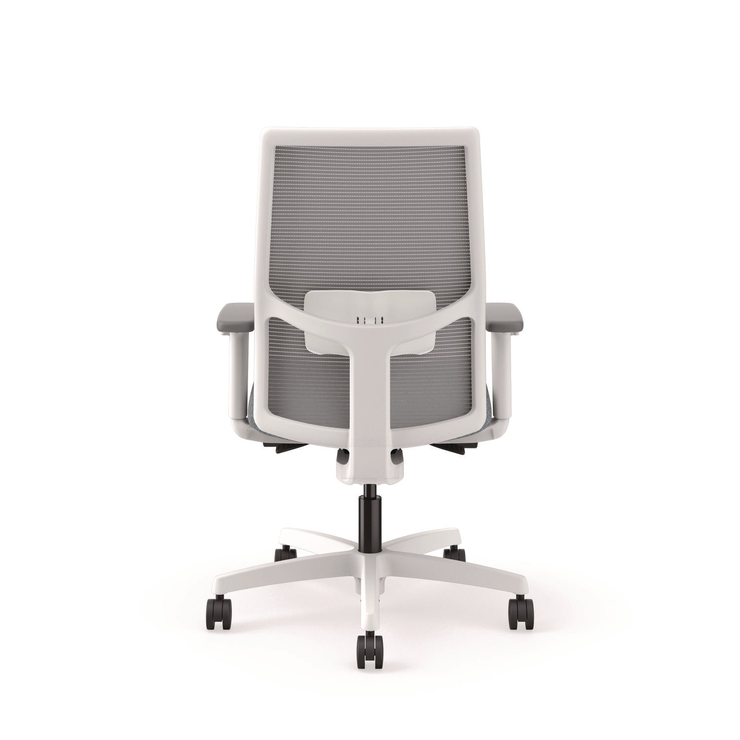 HON® Ignition 2.0 4-Way Stretch Mid-Back Mesh Task Chair, 17" to 21" Seat Height, Basalt Seat, Fog Back, Designer White Base - Bloom Skins