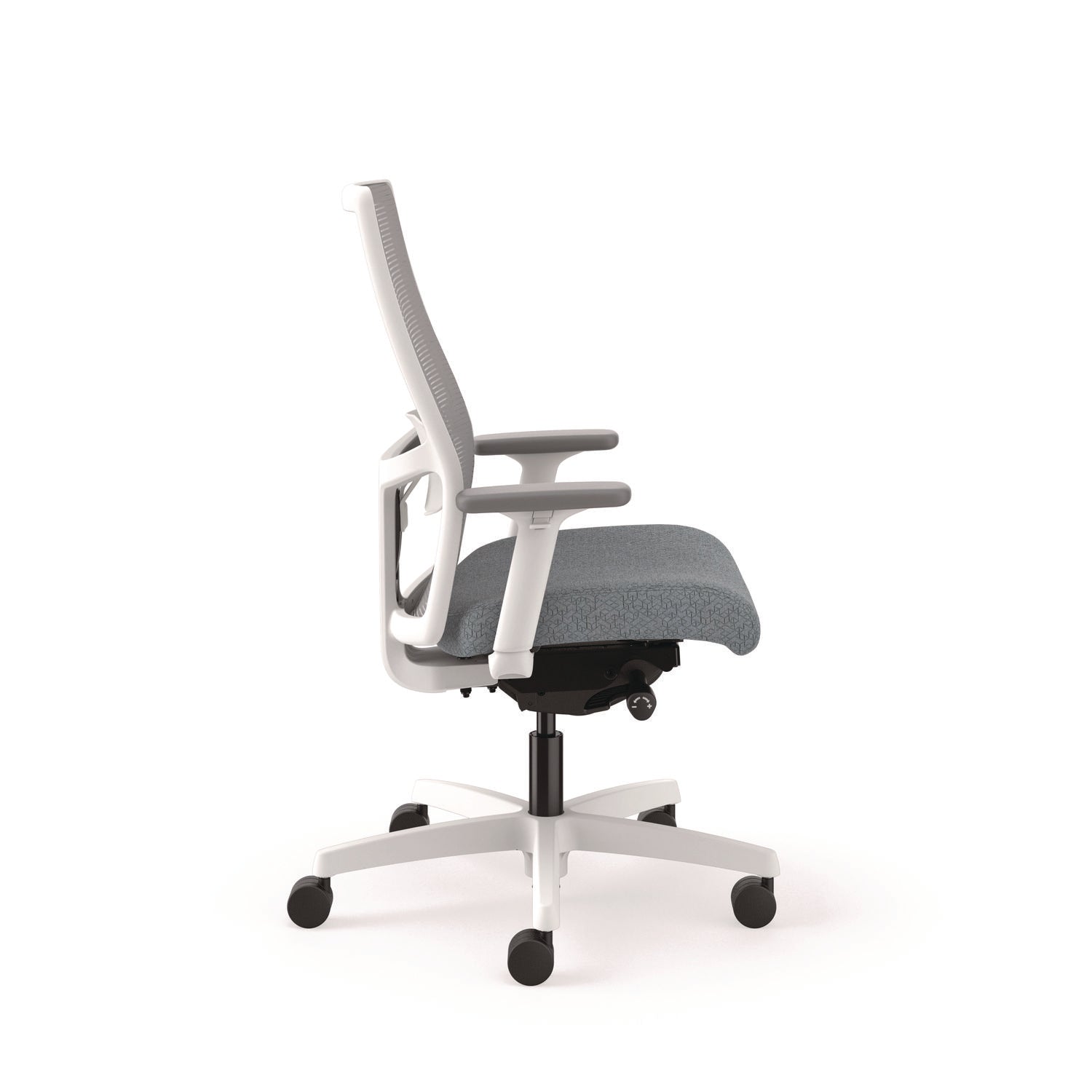 HON® Ignition 2.0 4-Way Stretch Mid-Back Mesh Task Chair, 17" to 21" Seat Height, Basalt Seat, Fog Back, Designer White Base - Bloom Skins