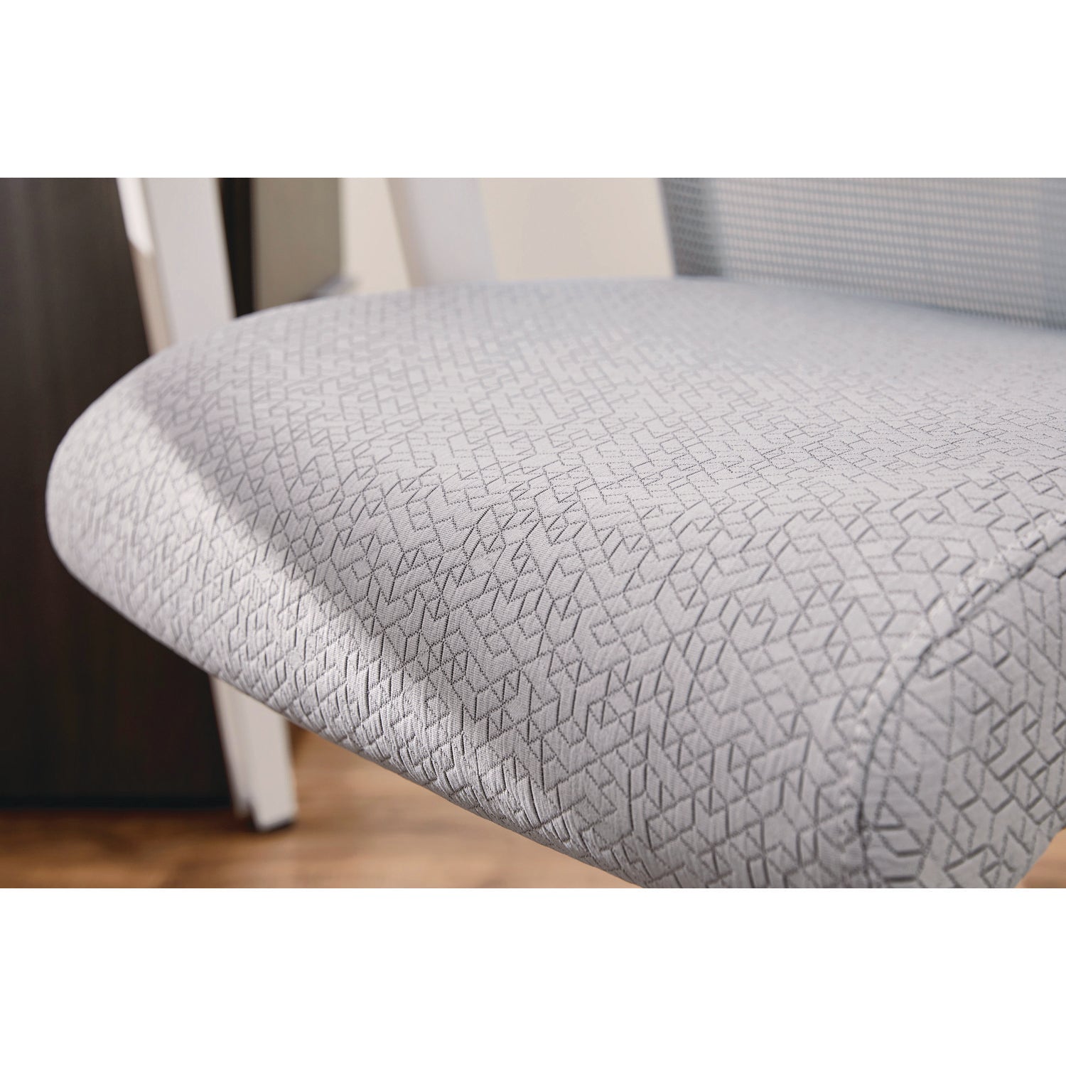 HON® Ignition 2.0 4-Way Stretch Mid-Back Mesh Task Chair, 17" to 21" Seat Height, Basalt Seat, Fog Back, Designer White Base - Bloom Skins