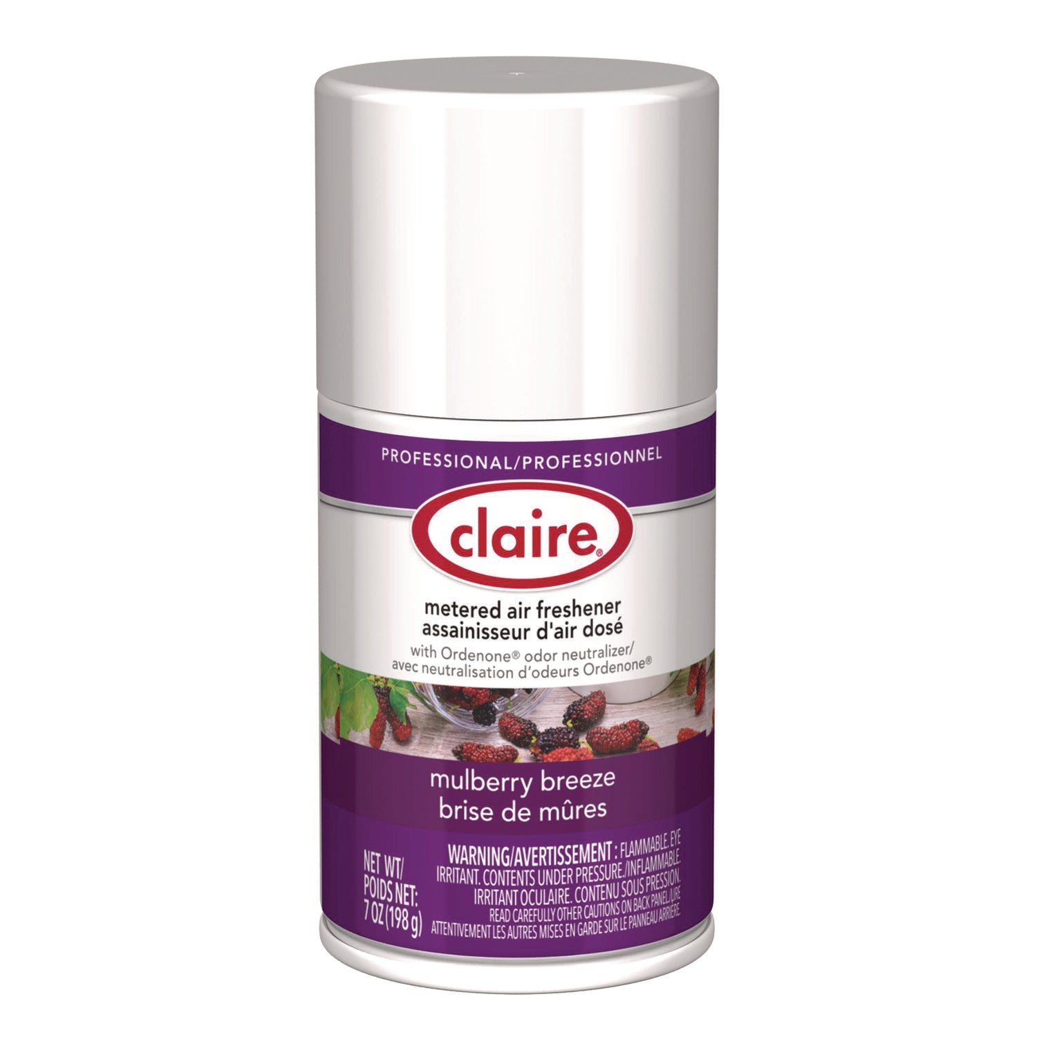 Claire® Metered Air Freshener, Mulberry Scent, 7 oz Aerosol Spray, 12/Carton