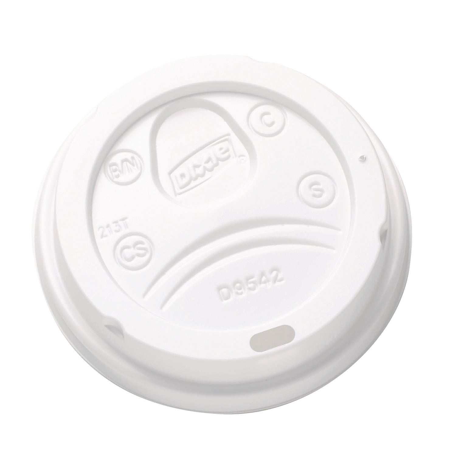 Dixie® Dome Drink-Thru Lids, Fits 10 oz to 16 oz Hot Cups, Plastic, White, 1,000/Carton