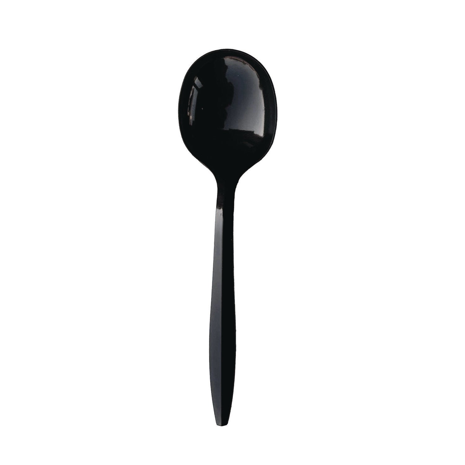 Boardwalk® Mediumweight Polypropylene Cutlery, Soup Spoon, Plastic, Black, 1,000/Carton