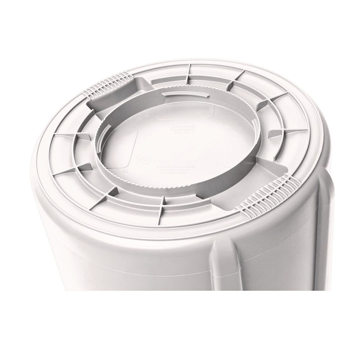 Rubbermaid® Commercial Vented Round Brute Container, 10 gal, Plastic, White