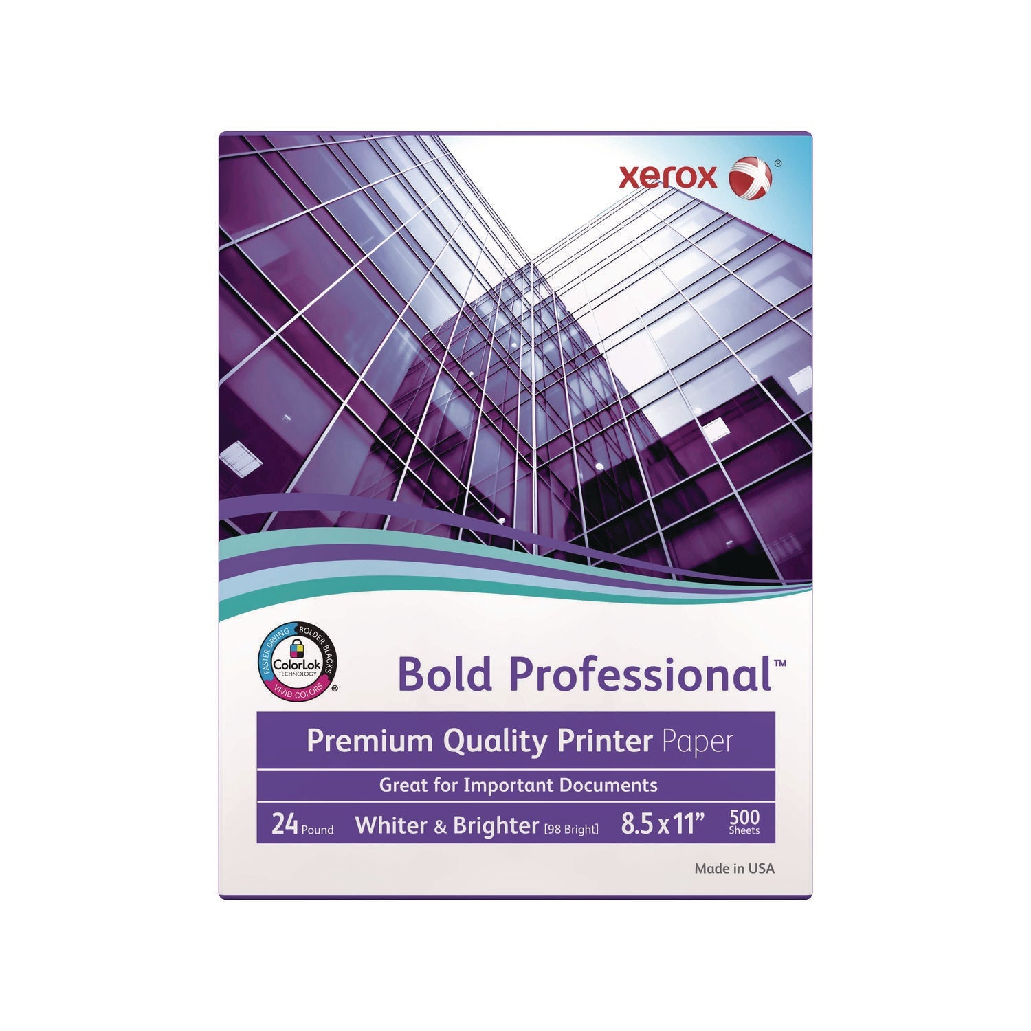 xerox™ Bold Professional Quality Paper, 98 Bright, 24 lb Bond Weight, 8.5 x 11, White, 500/Ream