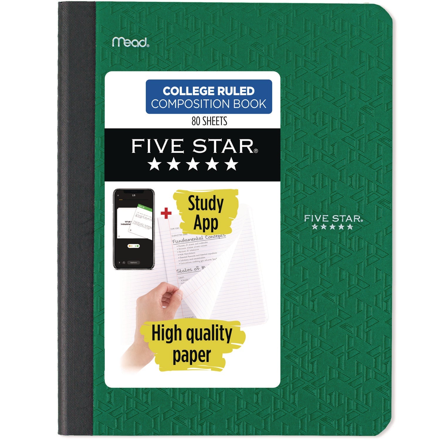 Five Star® Composition Book, Medium/College Rule, Randomly Assorted Cover Color, (80) 9.75 x 7.5 Sheets