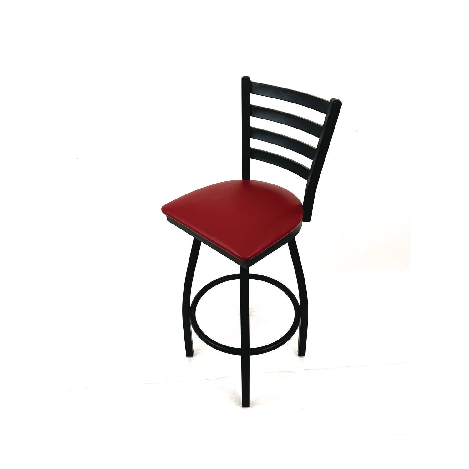 JMC Furniture Boggs Series Barstool, Supports Up to 300 lb, 30.5" Seat Height, Burgundy Seat, Black Back, Black Base - Bloom Skins