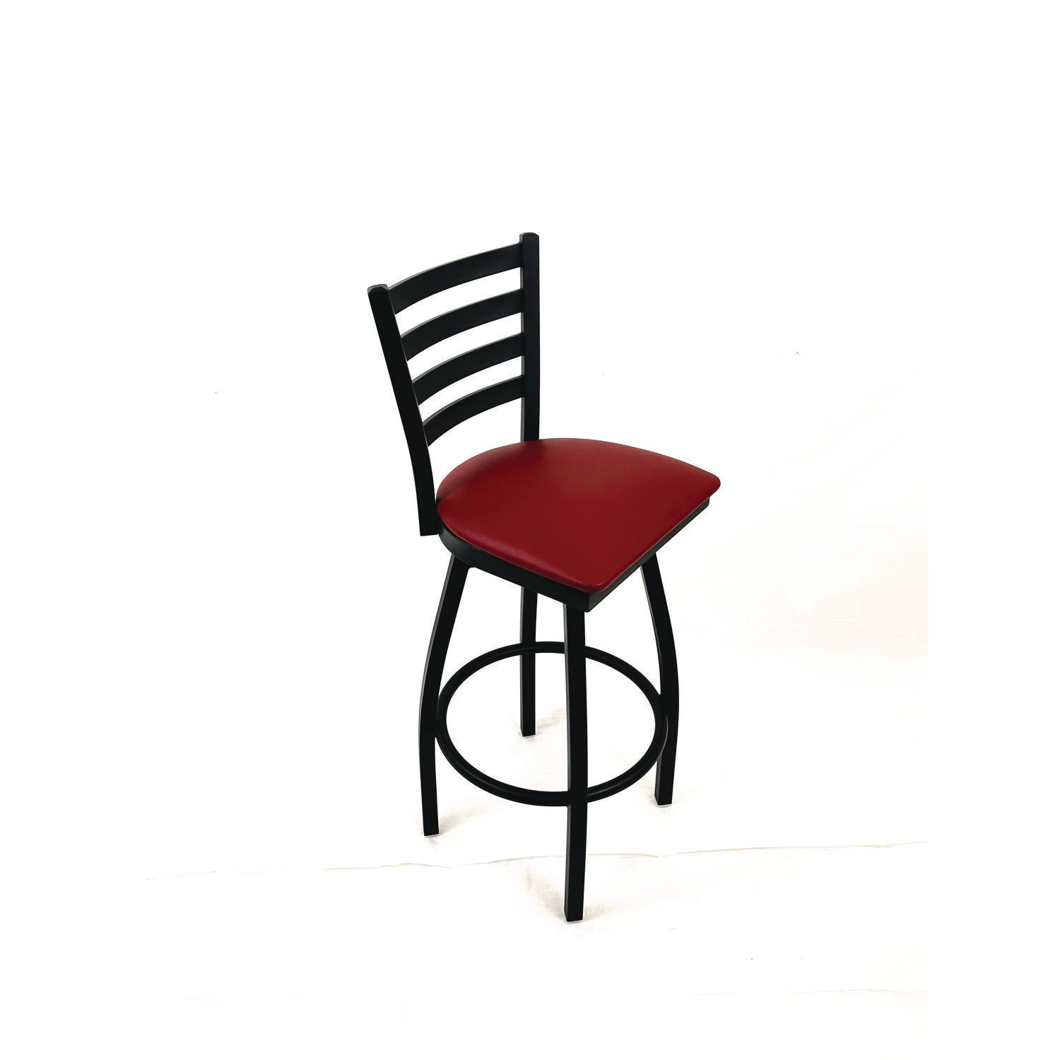 JMC Furniture Boggs Series Barstool, Supports Up to 300 lb, 30.5" Seat Height, Burgundy Seat, Black Back, Black Base - Bloom Skins