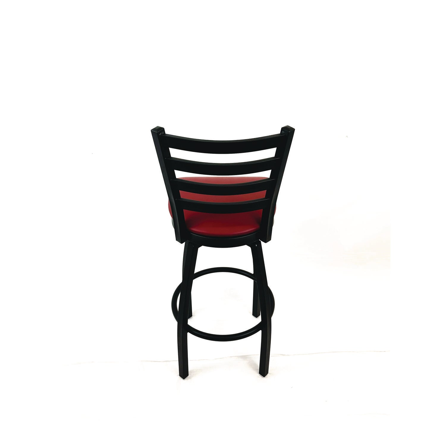 JMC Furniture Boggs Series Barstool, Supports Up to 300 lb, 30.5" Seat Height, Burgundy Seat, Black Back, Black Base - Bloom Skins