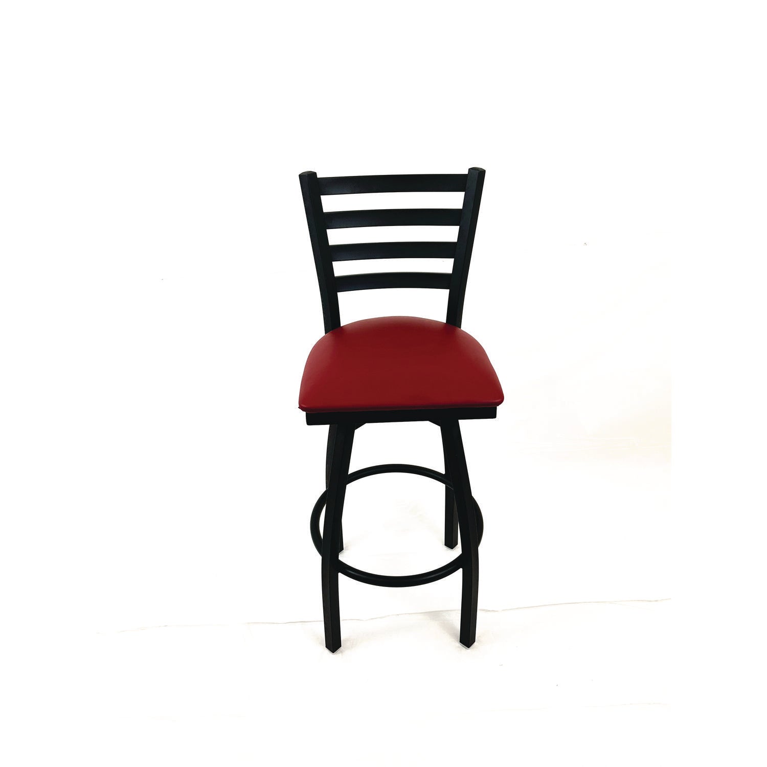 JMC Furniture Boggs Series Barstool, Supports Up to 300 lb, 30.5" Seat Height, Burgundy Seat, Black Back, Black Base - Bloom Skins