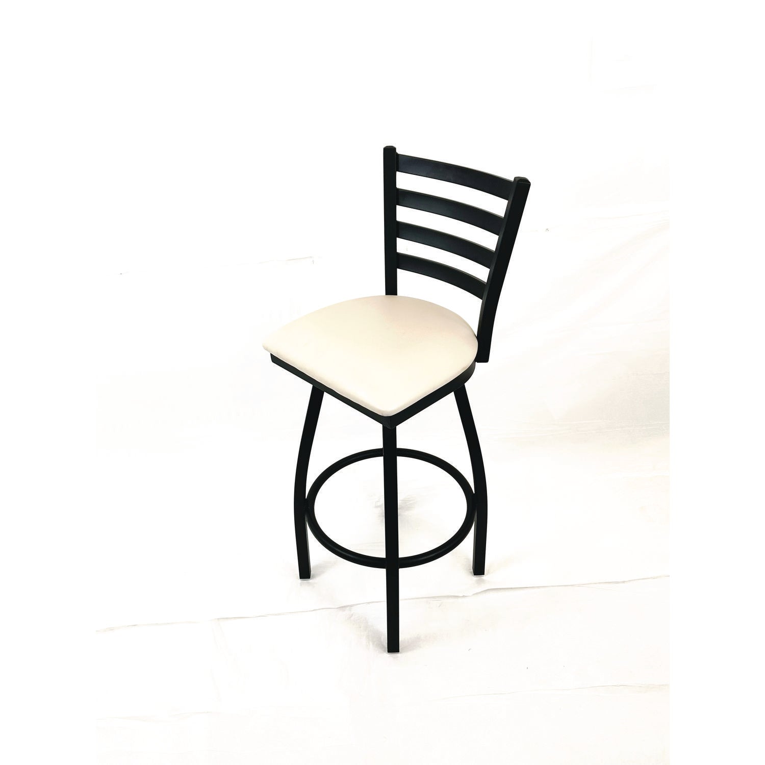 JMC Furniture Boggs Series Barstool, Supports Up to 300 lb, 30.5" Seat Height, Cream Seat, Black Back, Black Base - Bloom Skins