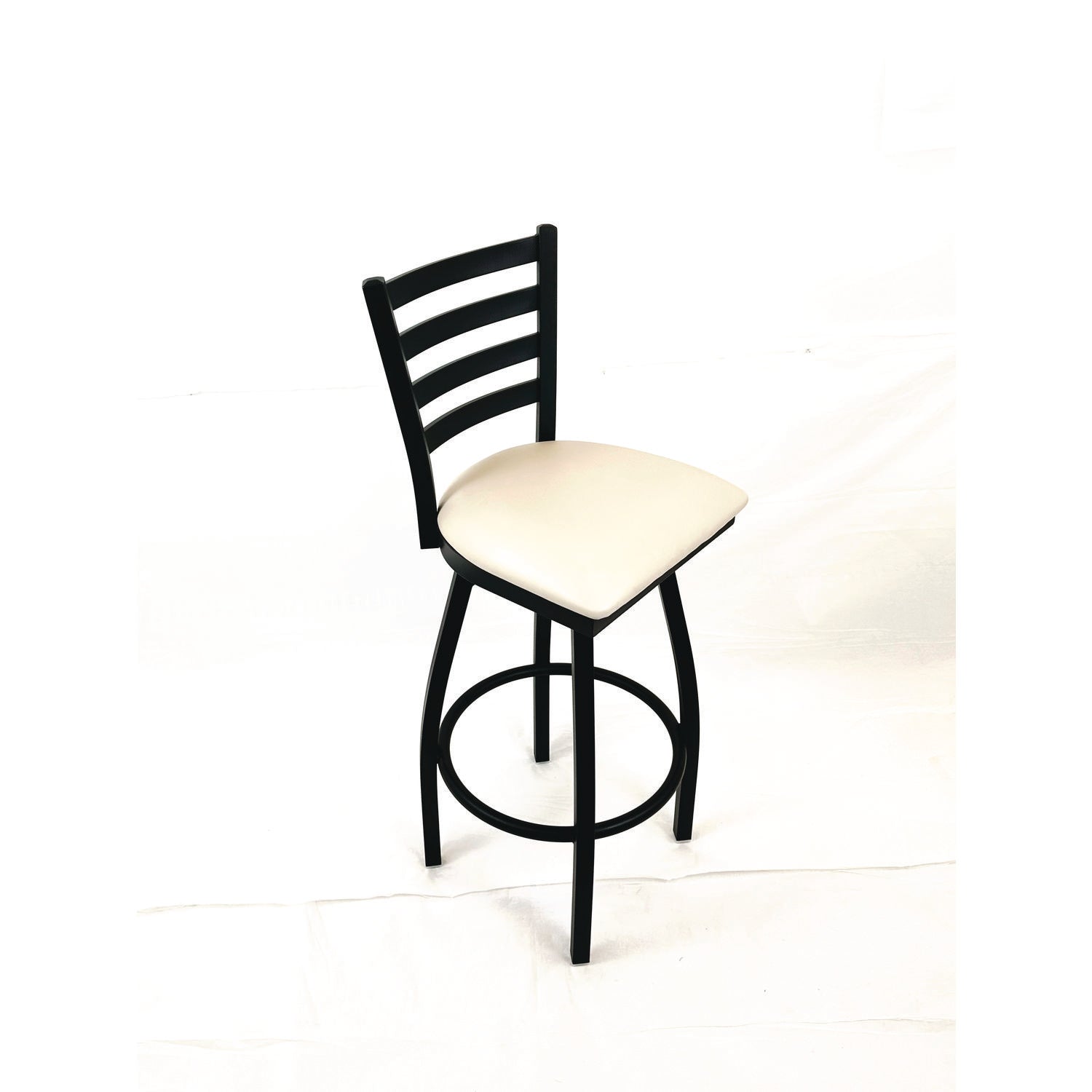 JMC Furniture Boggs Series Barstool, Supports Up to 300 lb, 30.5" Seat Height, Cream Seat, Black Back, Black Base - Bloom Skins