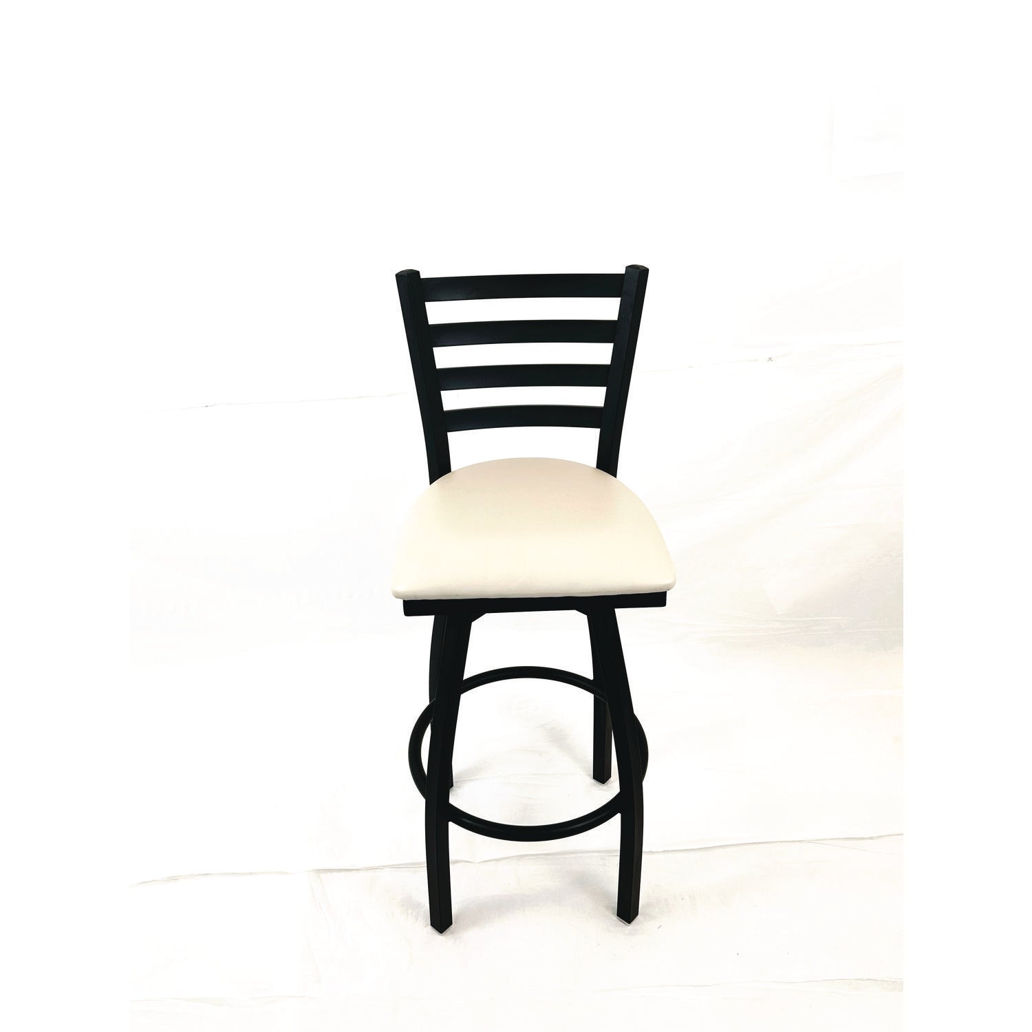 JMC Furniture Boggs Series Barstool, Supports Up to 300 lb, 30.5" Seat Height, Cream Seat, Black Back, Black Base - Bloom Skins