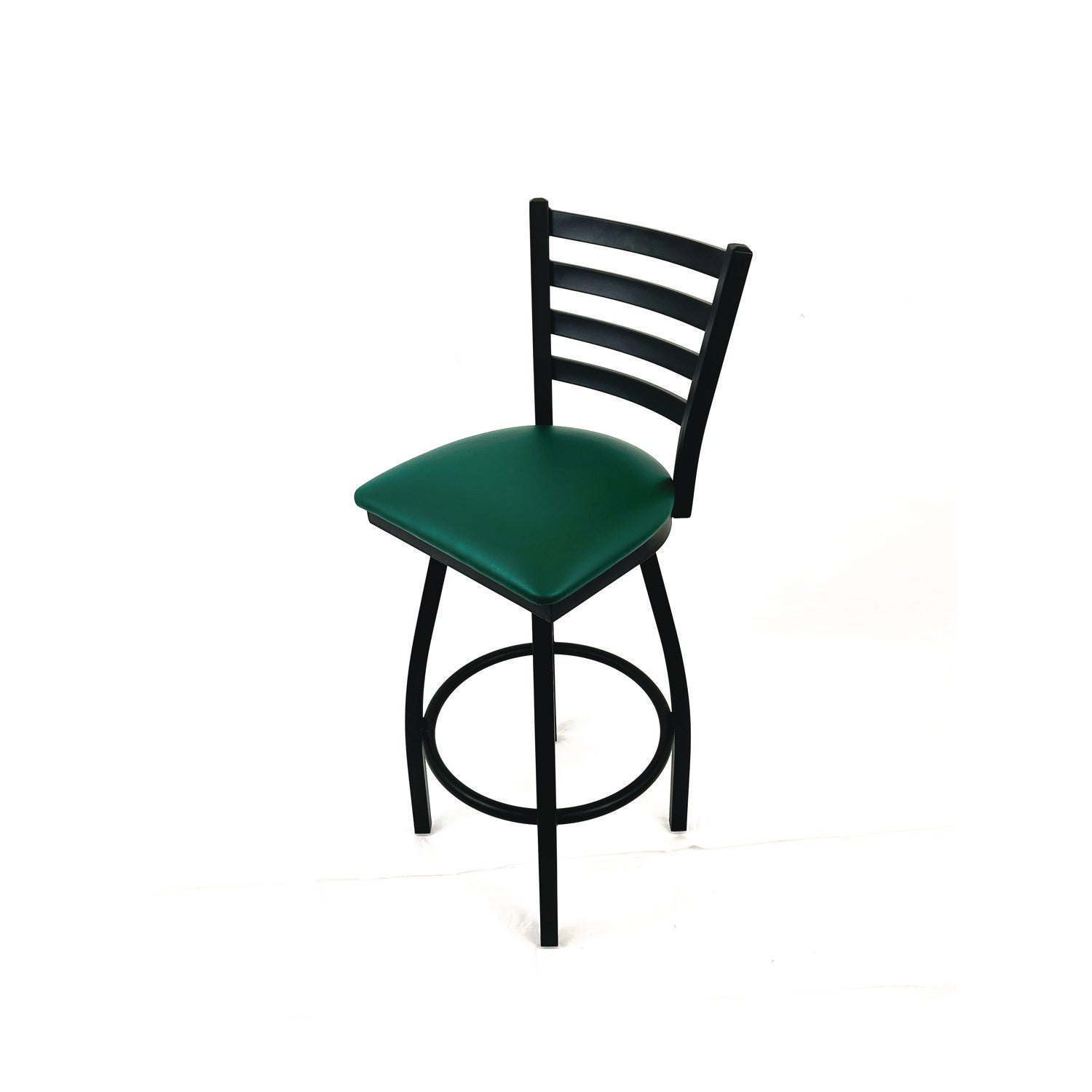 JMC Furniture Boggs Series Barstool, Supports Up to 300 lb, 30.5" Seat Height, Green Seat, Black Back, Black Base - Bloom Skins