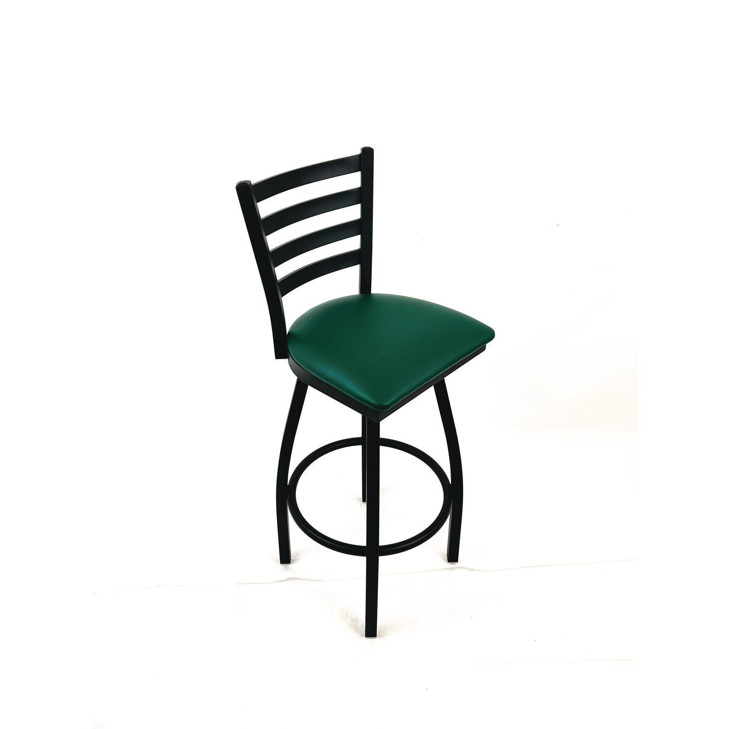JMC Furniture Boggs Series Barstool, Supports Up to 300 lb, 30.5" Seat Height, Green Seat, Black Back, Black Base - Bloom Skins