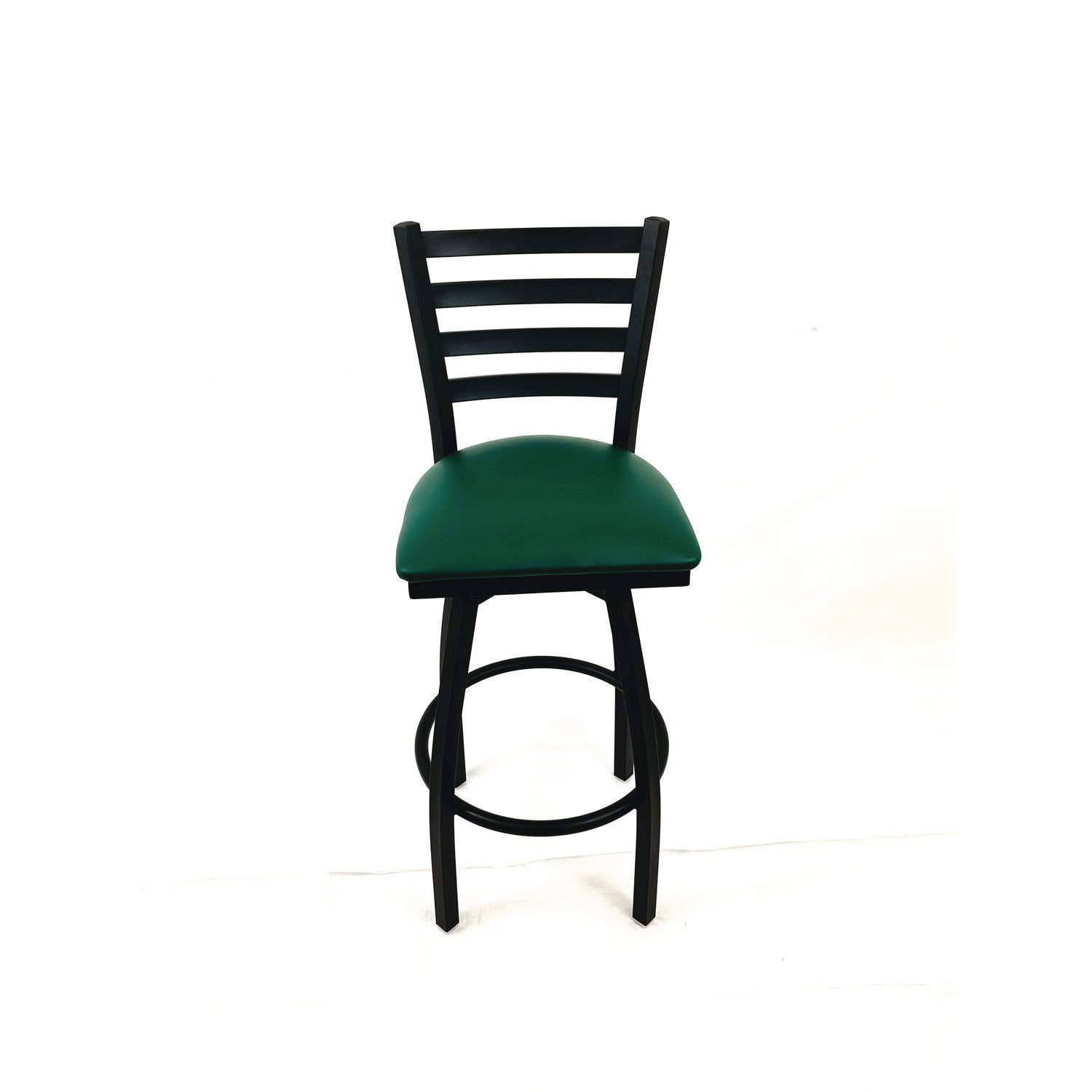 JMC Furniture Boggs Series Barstool, Supports Up to 300 lb, 30.5" Seat Height, Green Seat, Black Back, Black Base - Bloom Skins