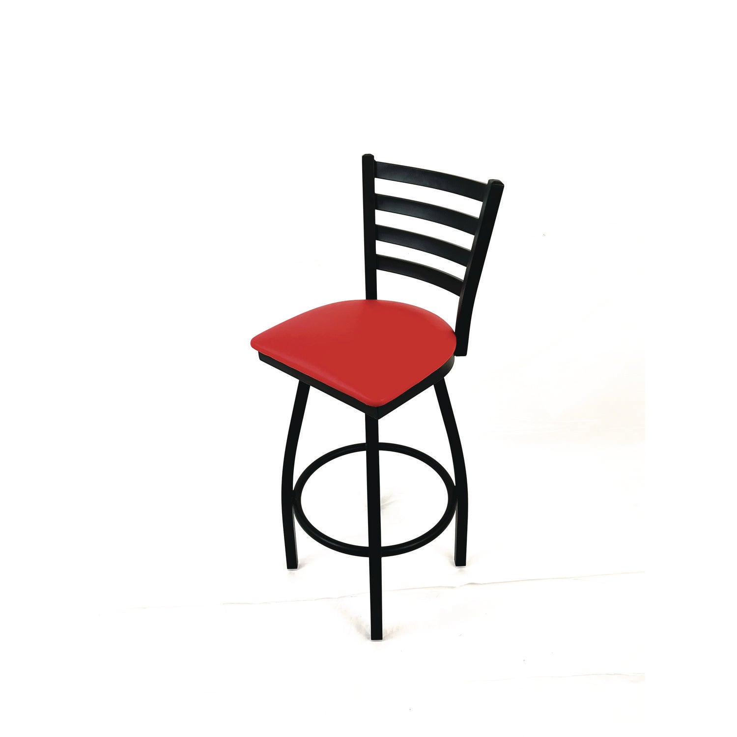 JMC Furniture Boggs Series Barstool, Supports Up to 300 lb, 30.5" Seat Height, Red Seat, Black Back, Black Base - Bloom Skins