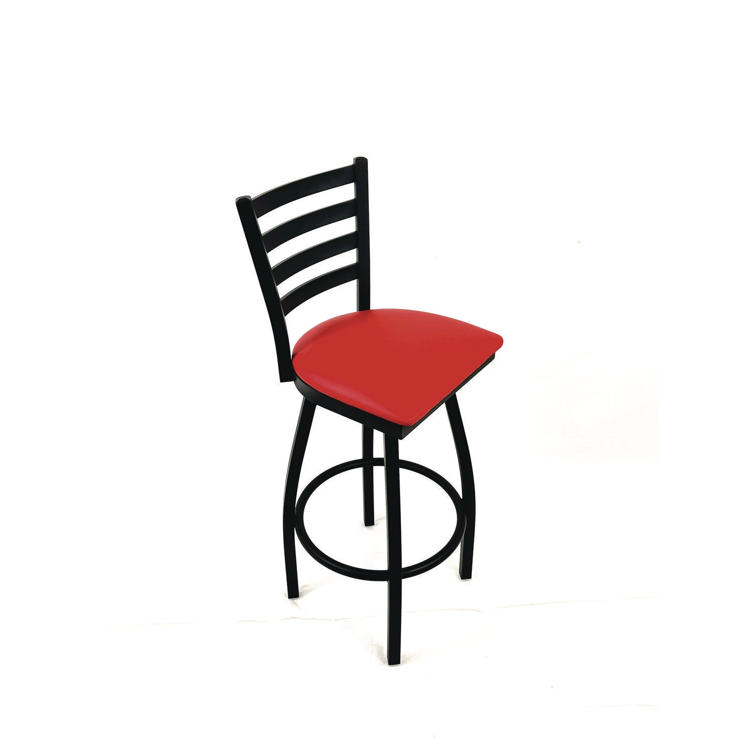 JMC Furniture Boggs Series Barstool, Supports Up to 300 lb, 30.5" Seat Height, Red Seat, Black Back, Black Base - Bloom Skins