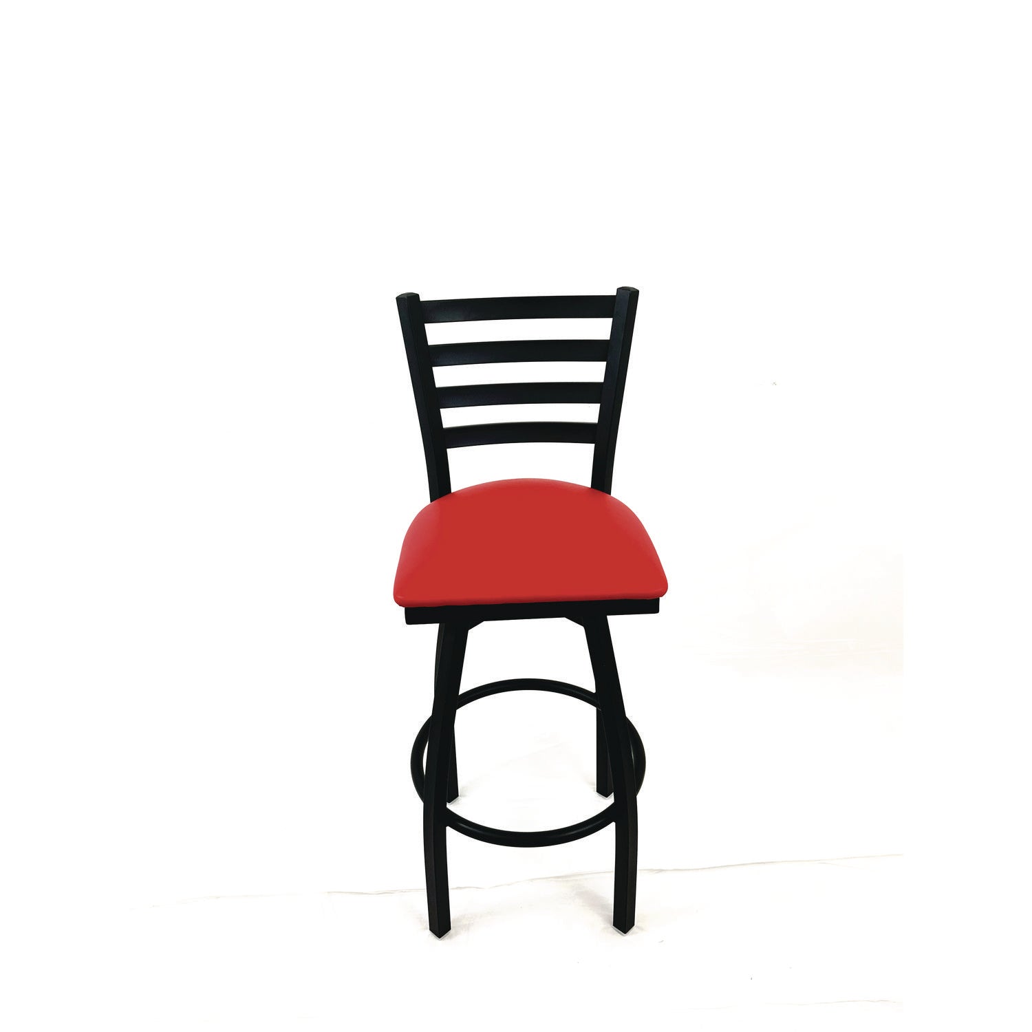 JMC Furniture Boggs Series Barstool, Supports Up to 300 lb, 30.5" Seat Height, Red Seat, Black Back, Black Base - Bloom Skins