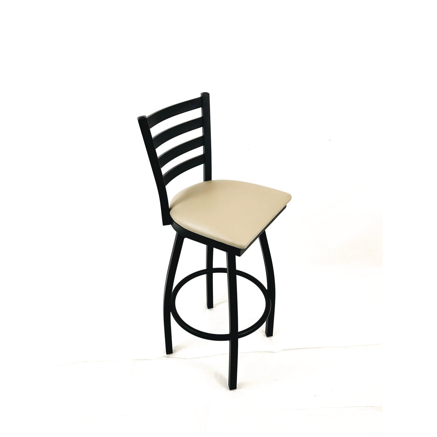 JMC Furniture Boggs Series Barstool, Supports Up to 300 lb, 30.5" Seat Height, Taupe Seat, Black Back, Black Base - Bloom Skins