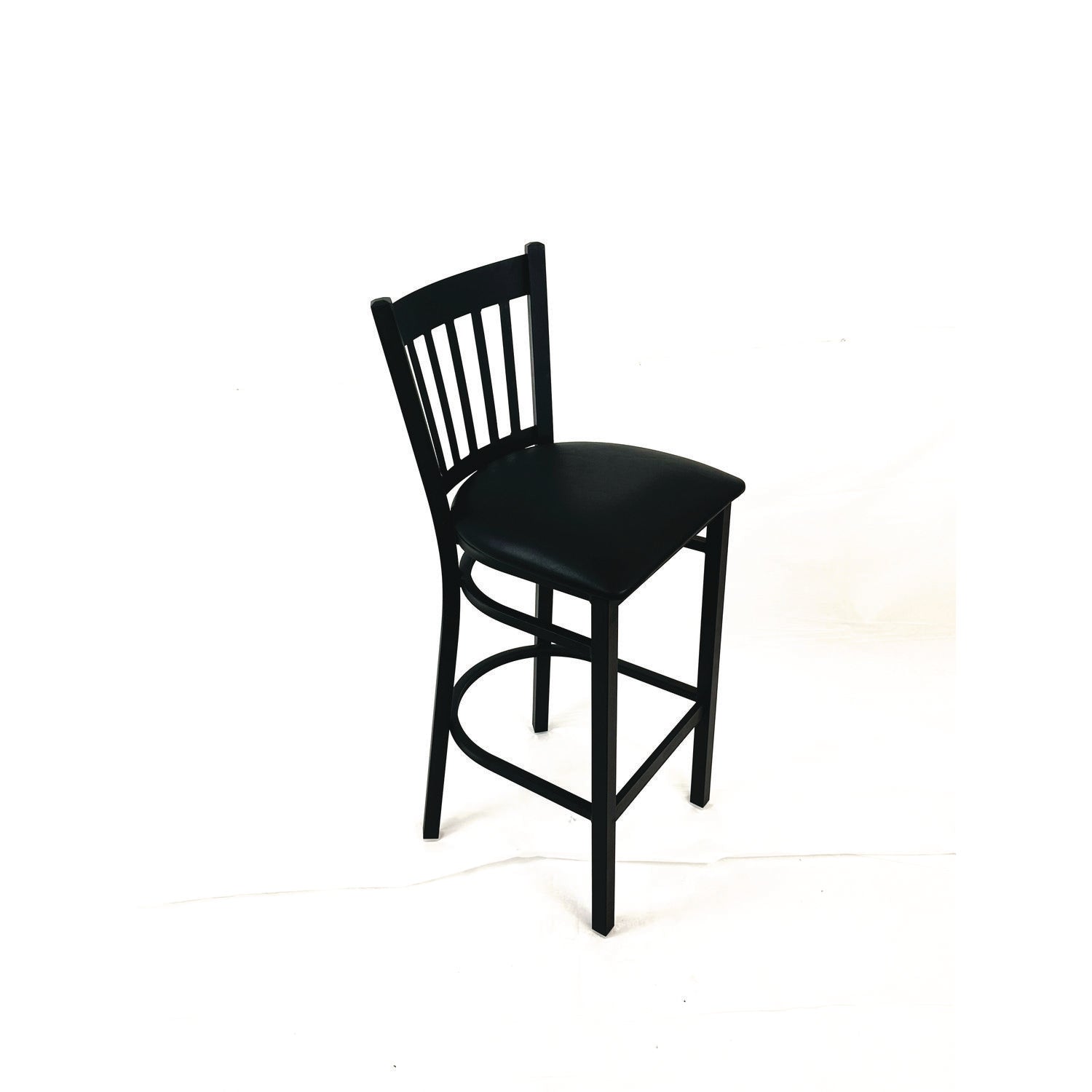 JMC Furniture Cobra Series Barstool, Supports Up to 300 lb, 28.5" Seat Height, Black Seat, Black Back, Black Base - Bloom Skins