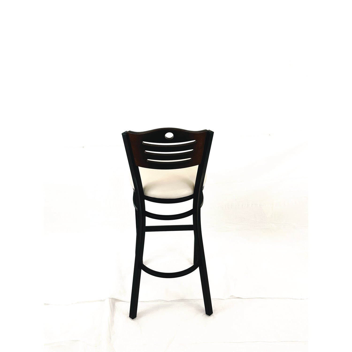 JMC Furniture Eagle Series Barstool, Supports Up to 300 lb, 28.5" Seat Height, Cream Seat, Dark Walnut Back, Black Base