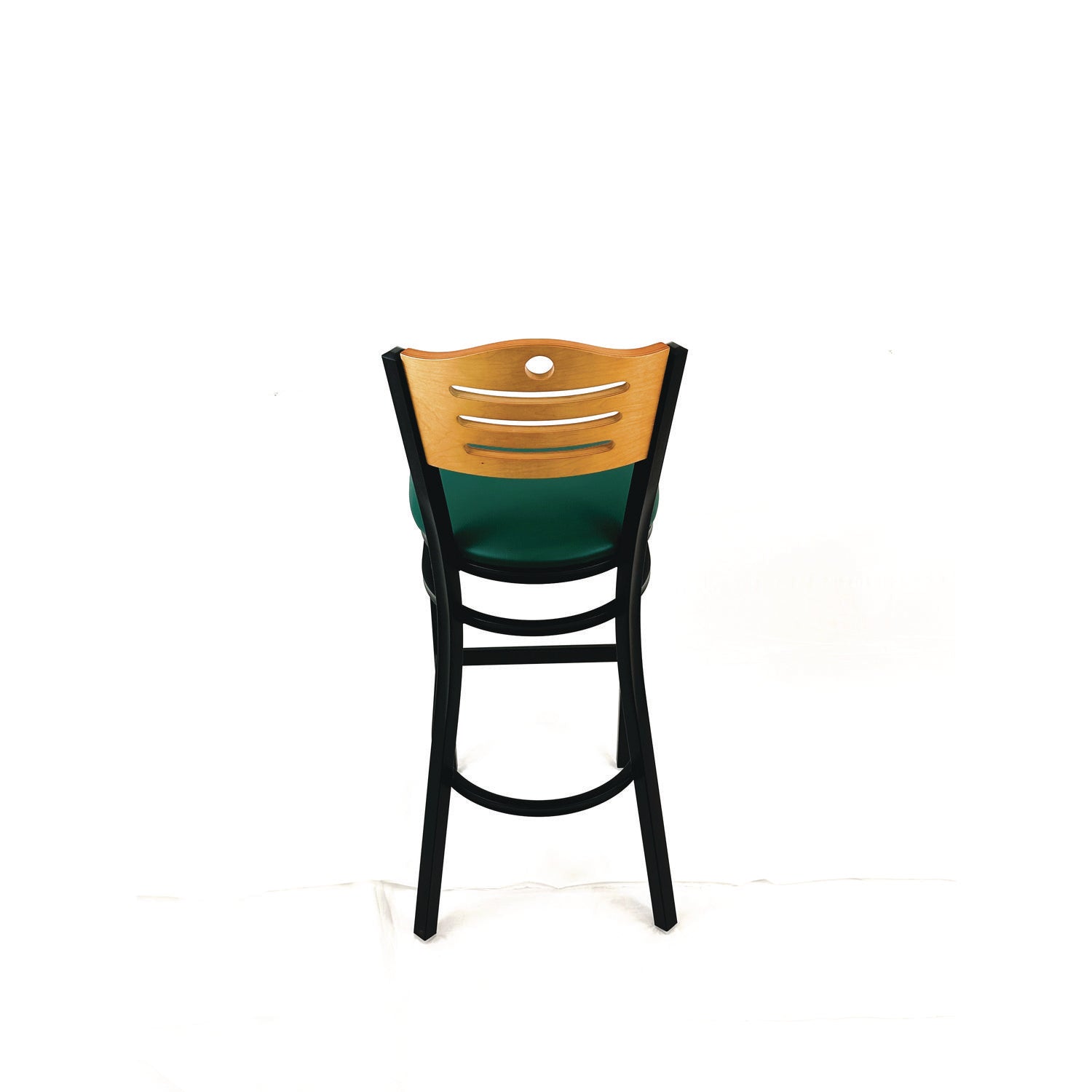 JMC Furniture Eagle Series Barstool, Supports Up to 300 lb, 28.5" Seat Height, Green Seat, Natural Back, Black Base