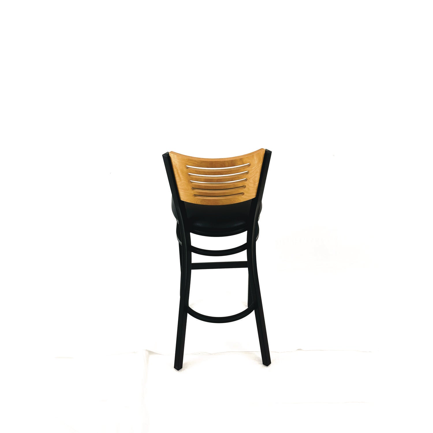 JMC Furniture Jones River Series Barstool, Supports Up to 300 lb, 28.5" Seat Height, Black Seat, Natural Back, Black Base