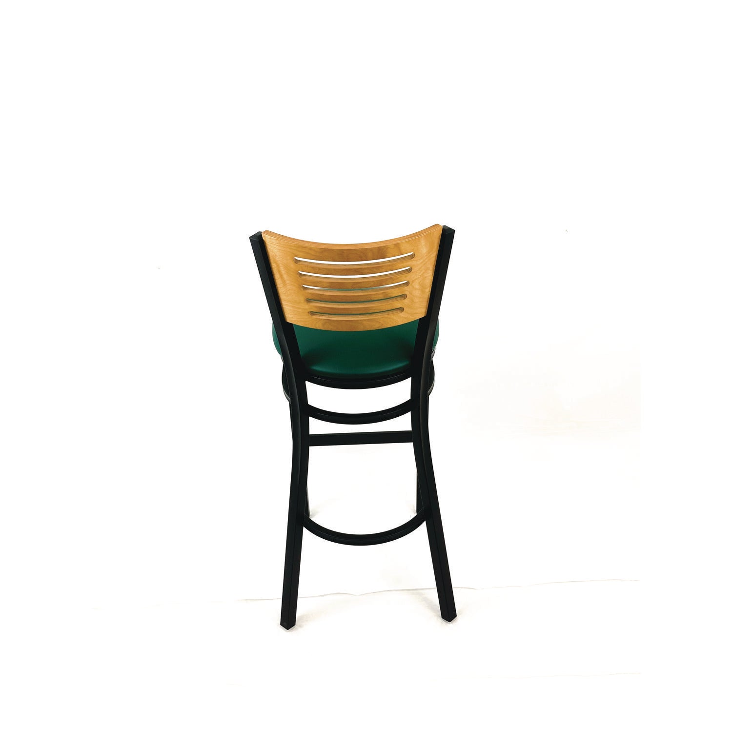 JMC Furniture Jones River Series Barstool, Supports Up to 300 lb, 28.5" Seat Height, Green Seat, Natural Back, Black Base