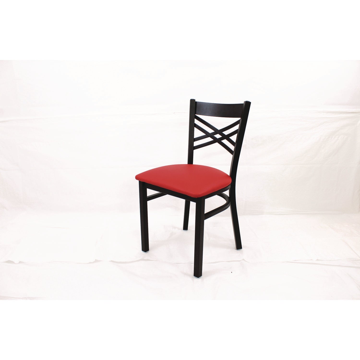 JMC Furniture X Series Chair, Supports Up to 300 lb, 18" Seat Height, Red Seat, Black Back, Black Base - Bloom Skins