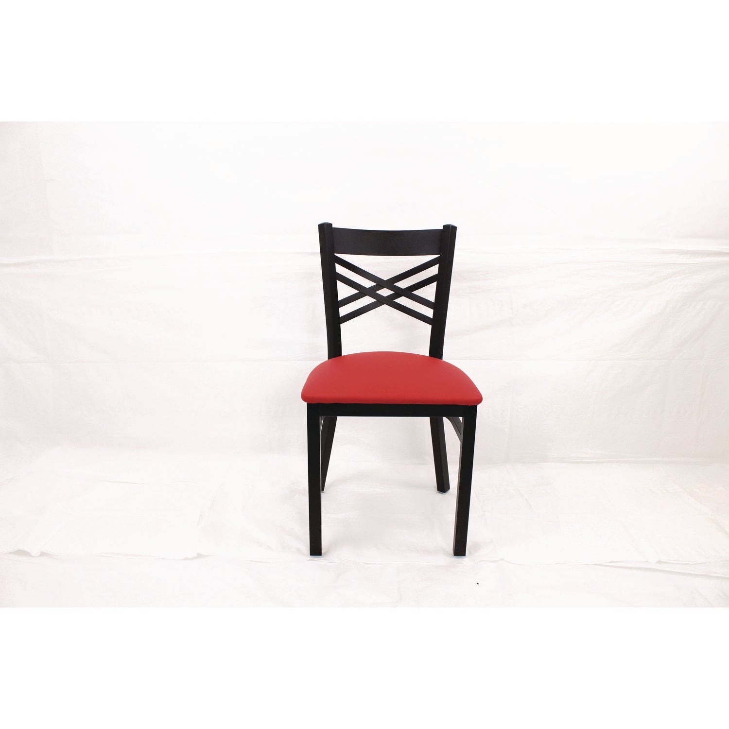 JMC Furniture X Series Chair, Supports Up to 300 lb, 18" Seat Height, Red Seat, Black Back, Black Base - Bloom Skins