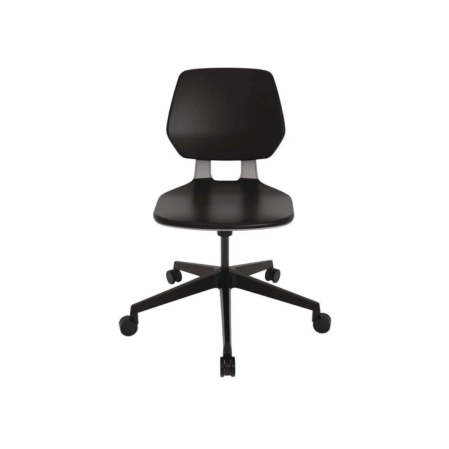 Safco® Commute Task Chair, Supports Up to 275 lb, 18.25" to 22.25" Seat Height, Black Seat, Black Back, Black Base