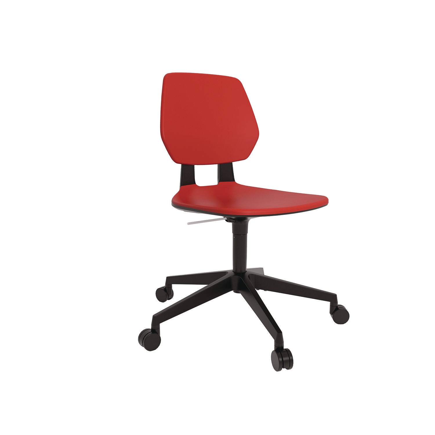 Safco® Commute Task Chair, Supports Up to 275 lbs, 18.25" to 22.25" Seat Height, Red Seat, Red Back, Black Base
