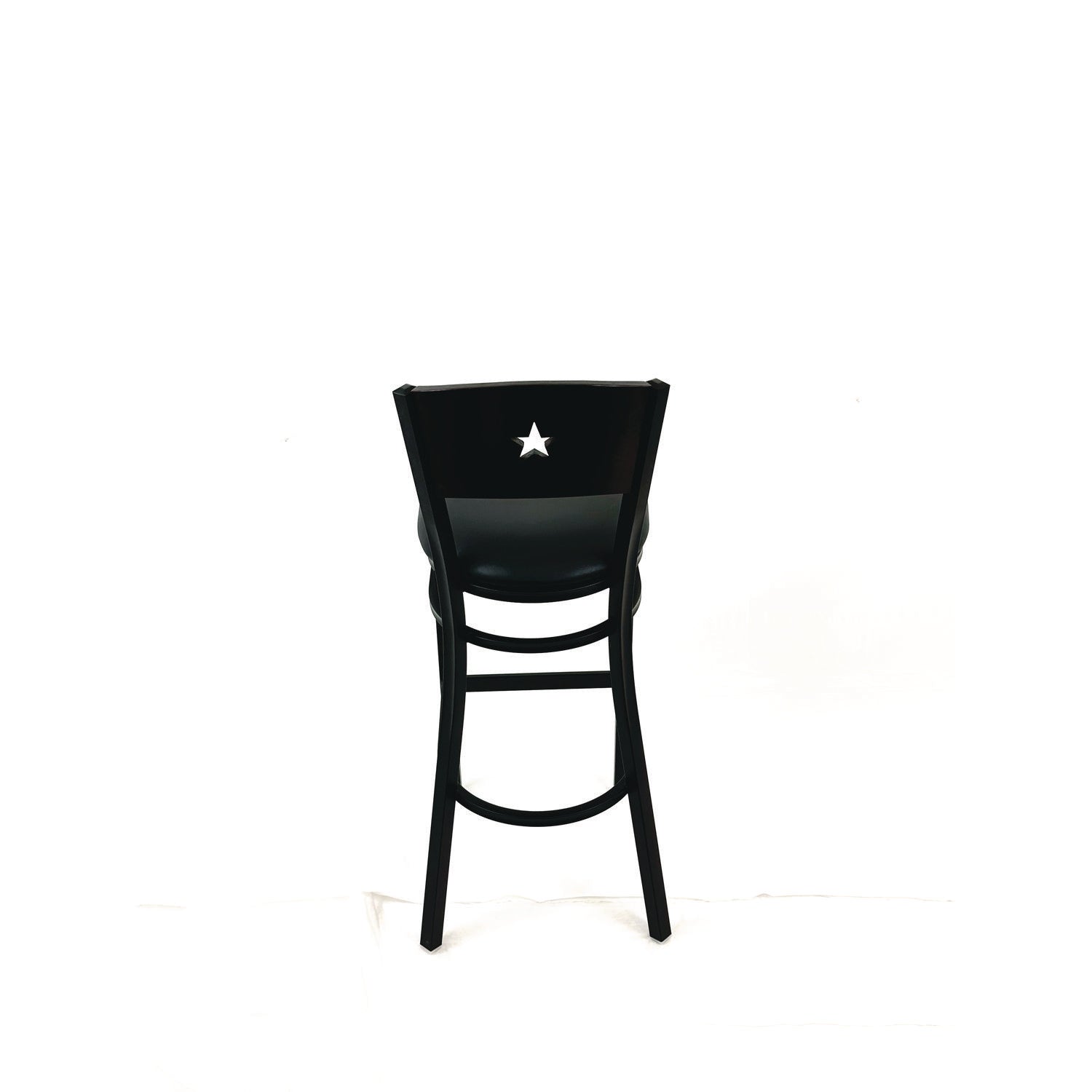 JMC Furniture Liberty Series Barstool, Supports Up to 300 lb, 28.5" Seat Height, Black Seat, Dark Mahogany Back, Black Base - Bloom Skins