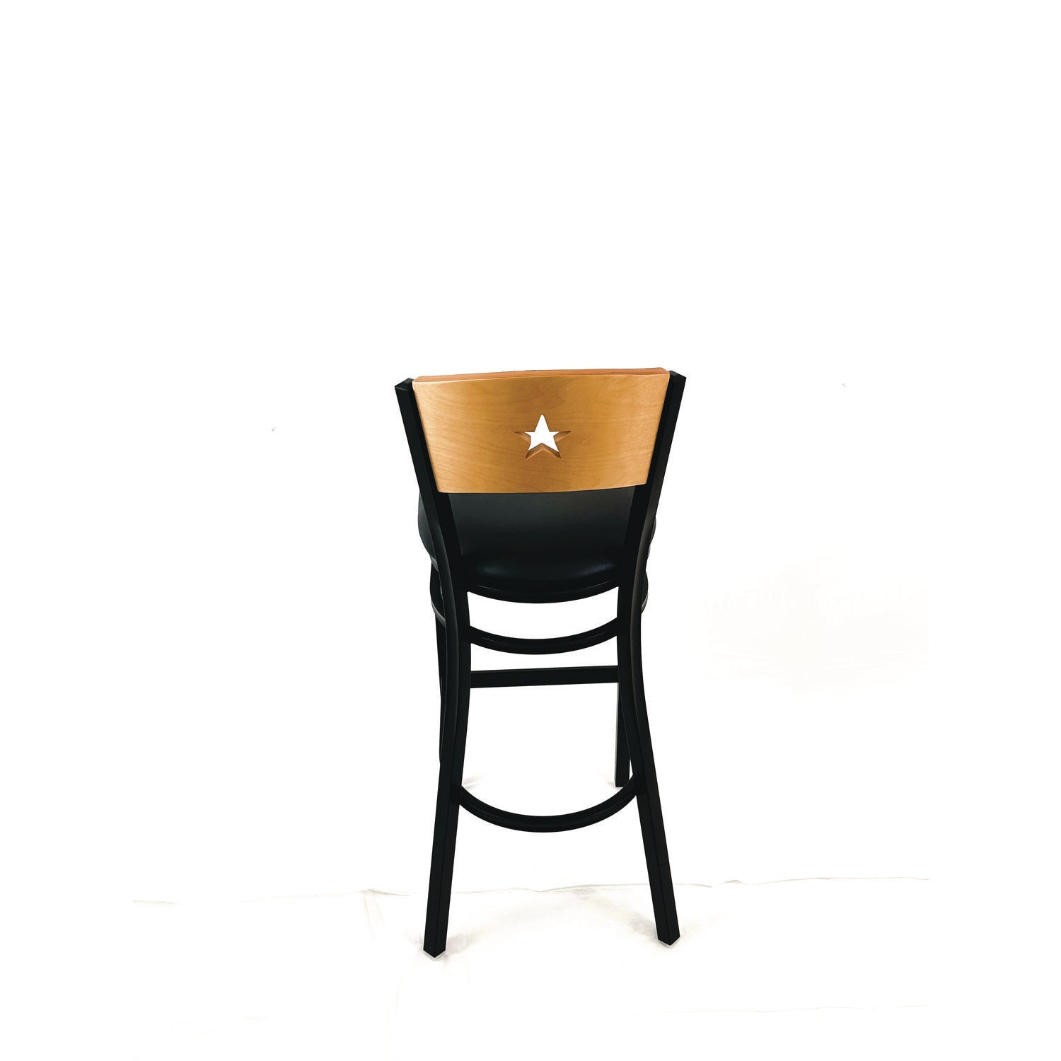 JMC Furniture Liberty Series Barstool, Supports Up to 300 lb, 28.5" Seat Height, Black Seat, Natural Back, Black Base - Bloom Skins