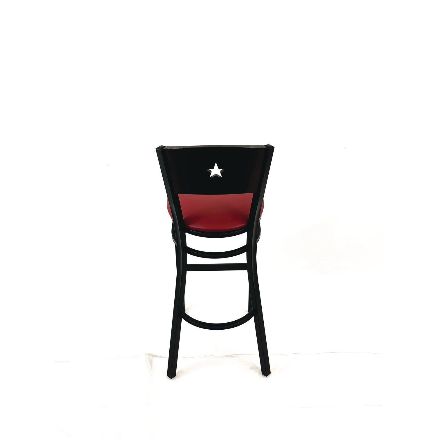 JMC Furniture Liberty Series Barstool, Supports Up to 300 lb, 28.5" Seat Height, Burgundy Seat, Dark Mahogany Back, Black Base - Bloom Skins