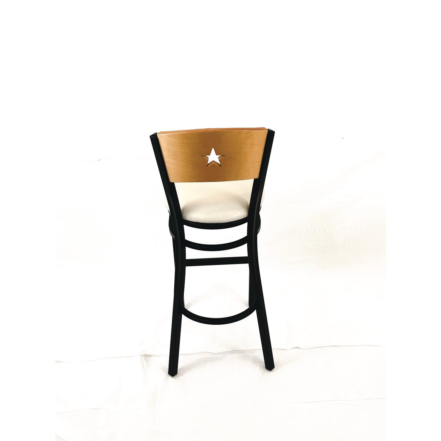 JMC Furniture Liberty Series Barstool, Supports Up to 300 lb, 28.5" Seat Height, Cream Seat, Natural Back, Black Base