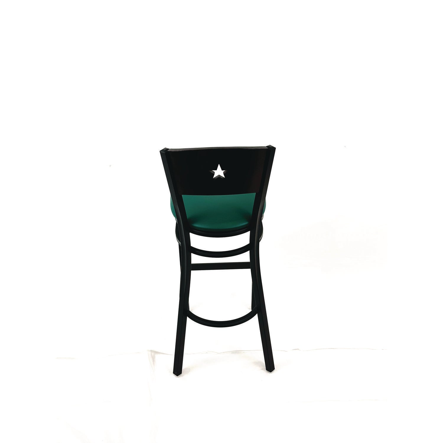 JMC Furniture Liberty Series Barstool, Supports Up to 300 lb, 28.5" Seat Height, Green Seat, Dark Mahogany Back, Black Base