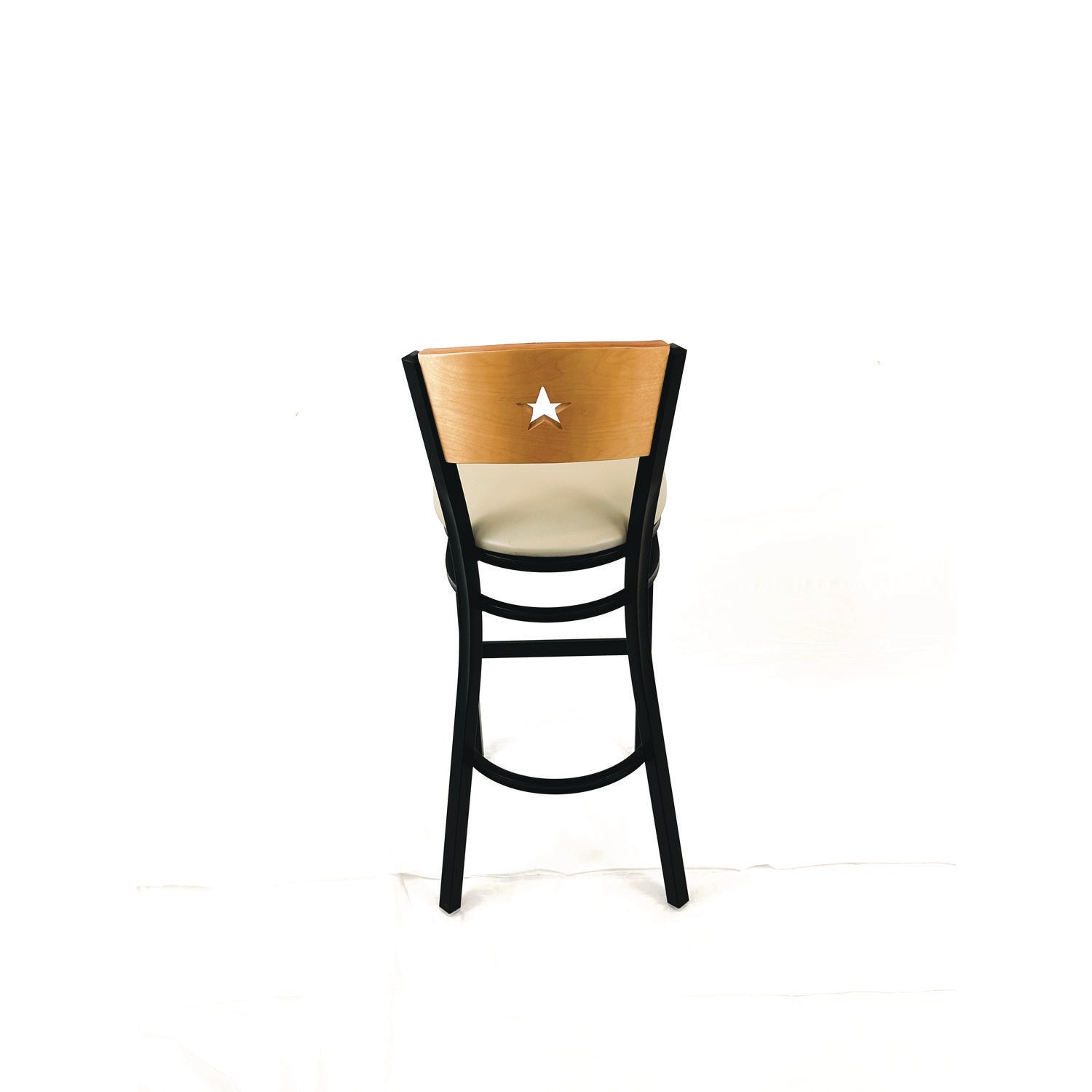 JMC Furniture Liberty Series Barstool, Supports Up to 300 lb, 28.5" Seat Height, Taupe Seat, Natural Back, Black Base - Bloom Skins