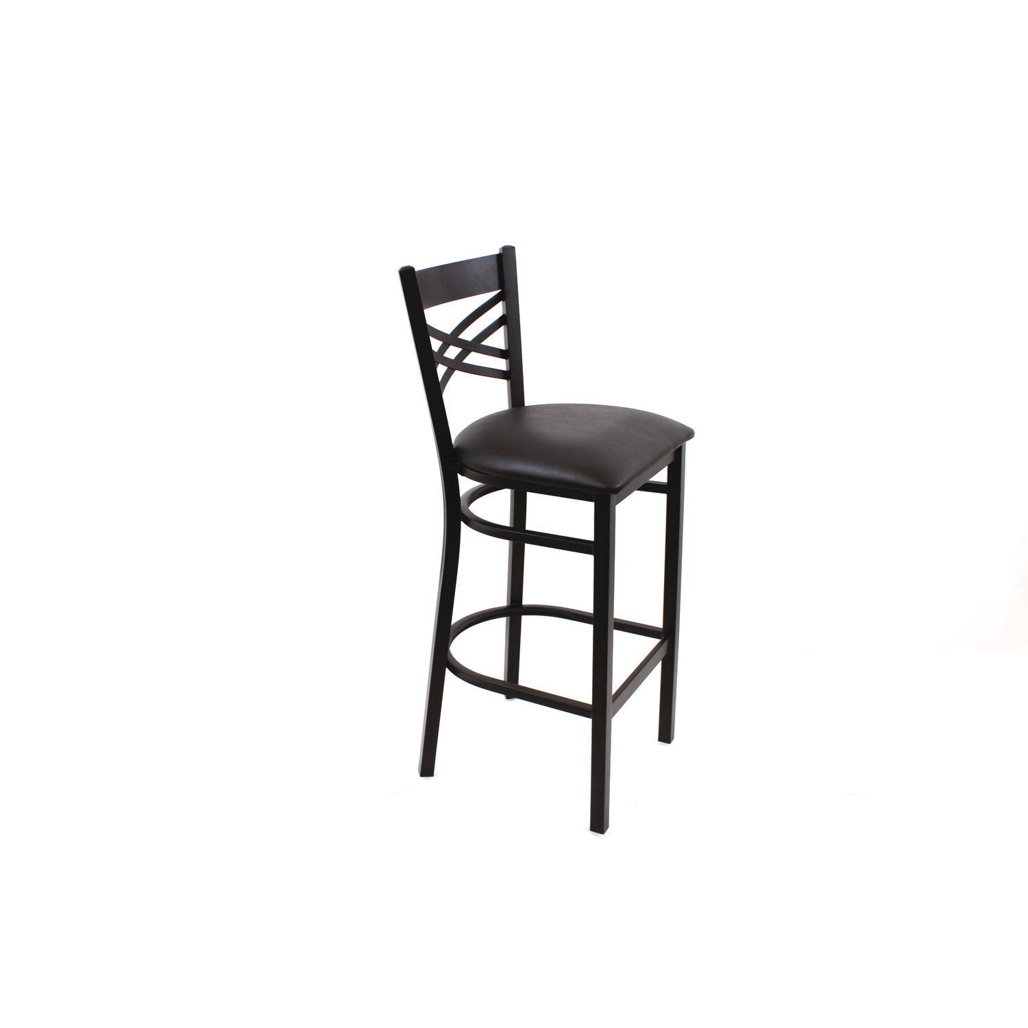 JMC Furniture X Series Barstool, Supports Up to 300 lb, 29.5" Seat Height, Black Seat, Black Back, Black Base