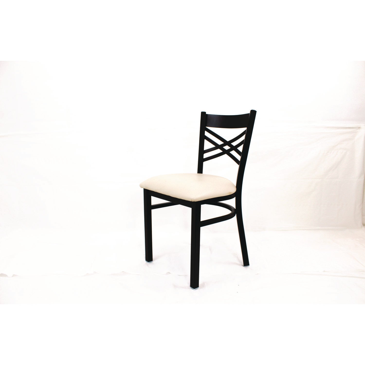 JMC Furniture X Series Chair, Supports Up to 300 lb, 18" Seat Height, Cream Seat, Black Back, Black Base